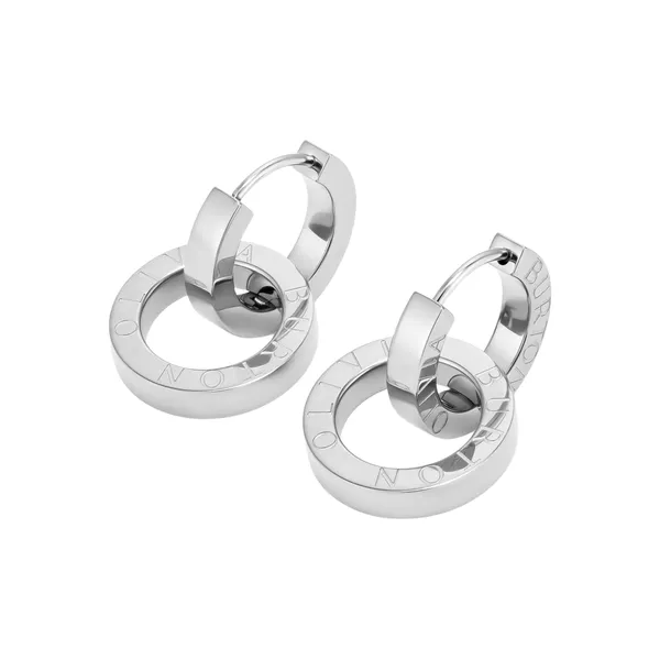 Honeycomb Toggle Silver Tone Hoop Earrings