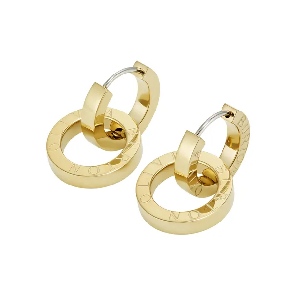Honeycomb Toggle Gold Plated Hoop Earrings