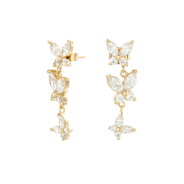 Khuyên tai Sparkle Butterfly Gold Marquise